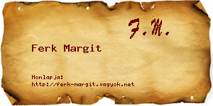 Ferk Margit névjegykártya